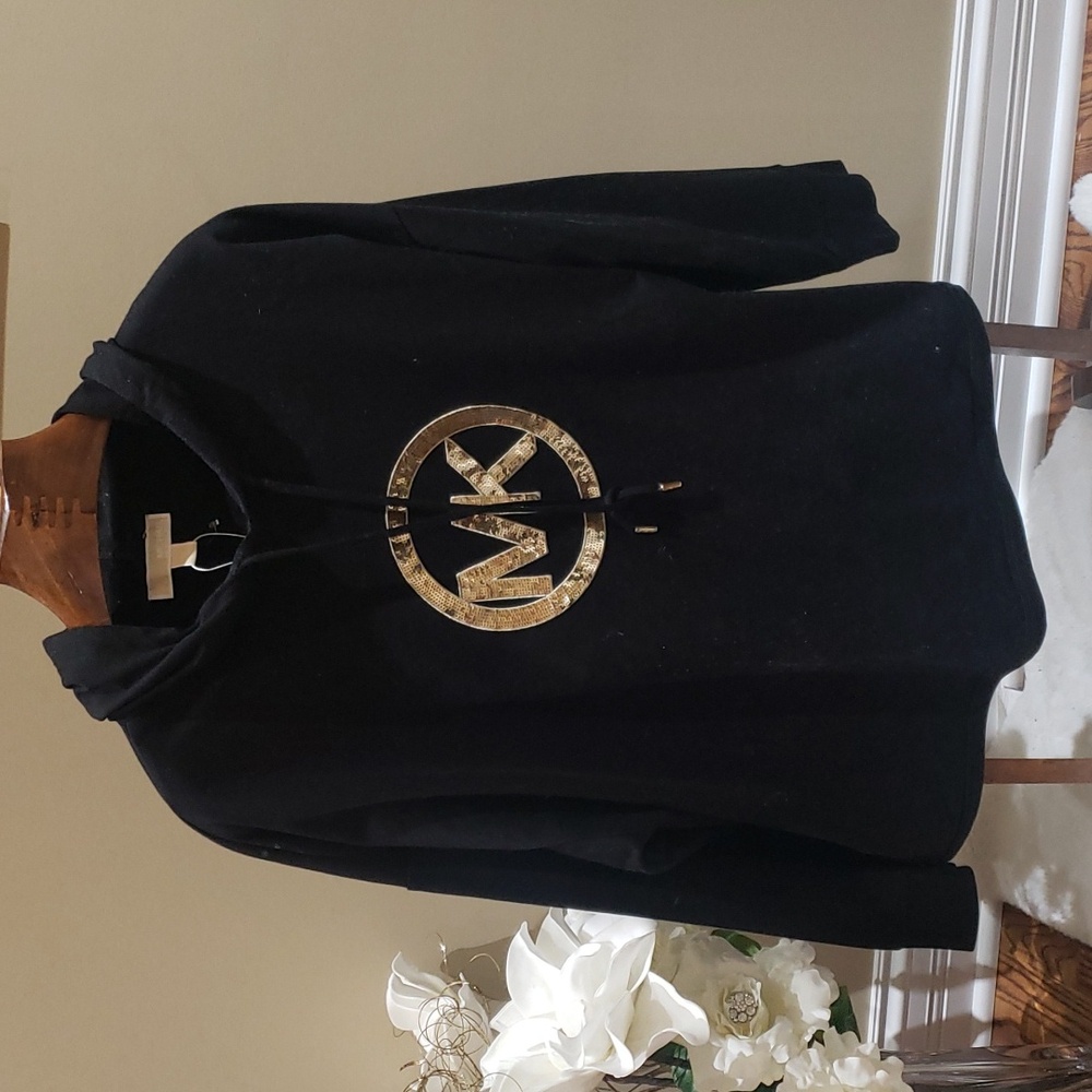 New Michael Kors 2X  and large Black hoodies with gold logo - Picture 2 of 9